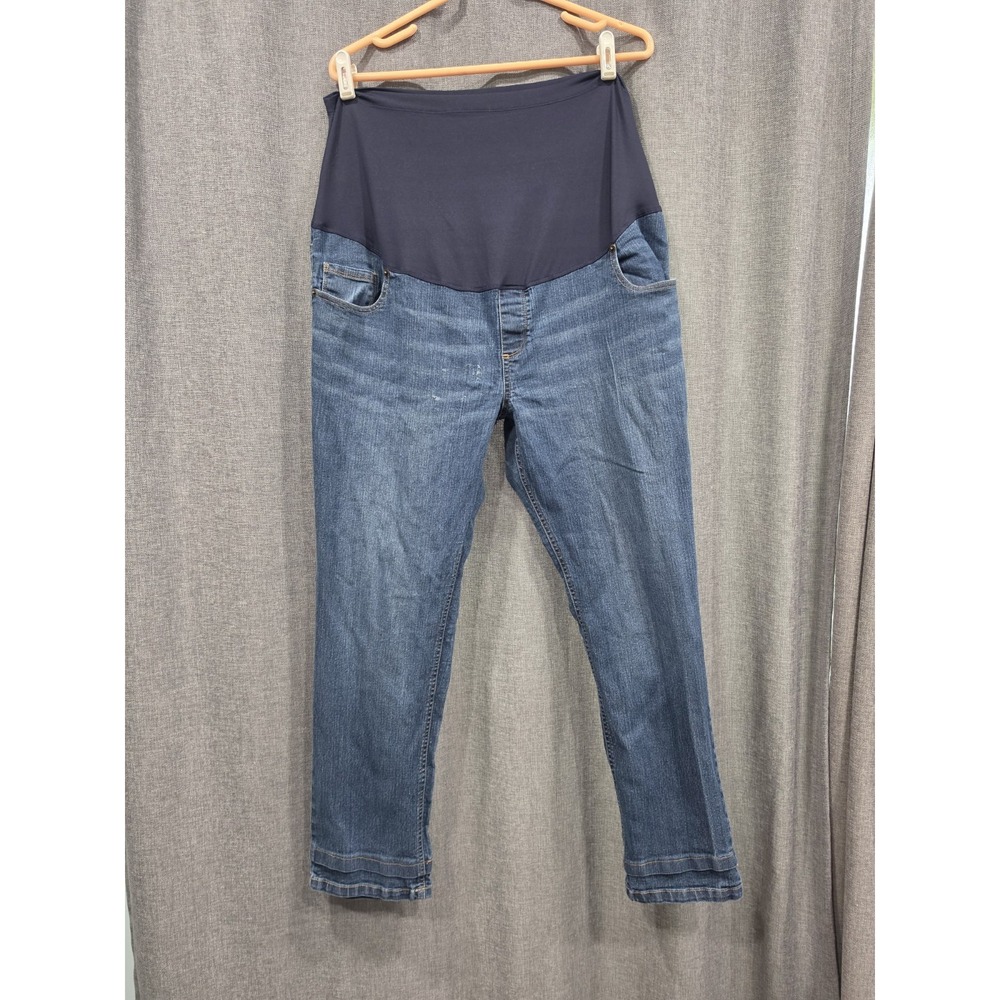 Great Expectations Maternity Jeans XL 16-18 Full Panel Blue Denim Stretch